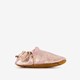 Leren babyschoenen met bloemenprint roze