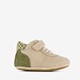 Leren babyschoenen beige groen