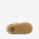 Leren babyschoenen beige groen