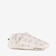 Leren babyschoenen met vlinders grijs