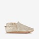 Leren babyschoenen met zonnetjes goud