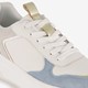 Leren dames sneakers wit blauw