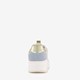 Leren dames sneakers wit blauw