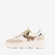 Dames dad sneakers beige wit