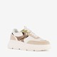 Dames dad sneakers beige wit