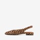 Dame slingbacks met panterprint beige