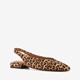 Dame slingbacks met panterprint beige