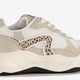 Meisjes dad sneakers luipaardprint beige