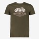 Produkt heren T-shirt groen met opdruk motor