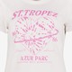 Dames T-shirt met opdruk wit roze