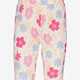 Meisjes flared broek met bloemetjes wit