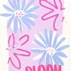 Cropped meisjes T-shirt met bloemetjes wit