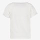 Cropped meisjes T-shirt met bloemen wit