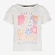 Cropped meisjes T-shirt met bloemen wit