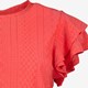 Dames top met ruches koraal roze