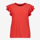 Dames top met ruches koraal roze