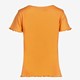 Meisjes rib T-shirt oranje