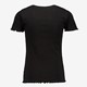 Basic meisjes rib T-shirt zwart