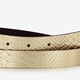 Leren dames riem slangenprint goud