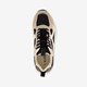 Dames dad sneakers beige zwart