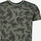 Heren T-shirt botanische print groen