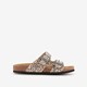 Dames bio slippers met panterprint beige zwart