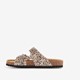 Dames bio slippers met panterprint beige zwart