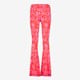 Dames flared broek met print roze