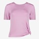 Cropped dames sport T-shirt roze
