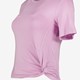 Cropped dames sport T-shirt roze