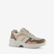 Dames dad sneakers beige roze