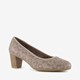 Dames pumps met slangenprint taupe