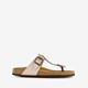 Dames bio teenslippers beige