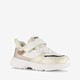 Leren meisjes sneakers panterprint goud
