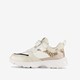 Leren meisjes sneakers panterprint goud