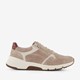 Leren heren sneakers beige met rits