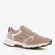 Leren heren sneakers beige met rits