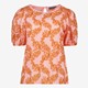 Dames top met oranje borduursels