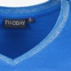 Dames T-shirt met V-hals glitters blauw