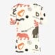 Jongens T-shirt dierenprint wit