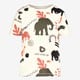Jongens T-shirt dierenprint wit