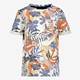 Jongens T-shirt tropische print wit
