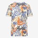Jongens T-shirt tropische print wit