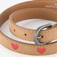 Meisjes riem met hartjes bruin