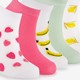 5 paar kinder sneakersokken met fruitprint