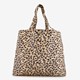 Dames shopper met panterprint beige