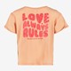 Meisjes T-shirt met backprint roze