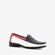 Leren dames mocassins wit blauw