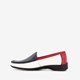 Leren dames mocassins wit blauw