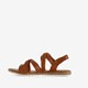 Leren dames sandalen cognac